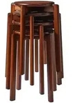 YMYNY Barhocker 4er Set Massivholz Walnussbraun stapelbar 27x27x45cm
