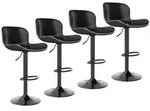 Youhauchair Barhocker 4er Set, Barhocker H&ouml;henverstellbar aus Kunstleder,