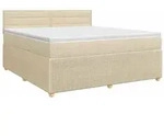 vidaXL Boxspringbett mit Matratze Creme 160 x 200 cm Stoff