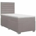 vidaXL Boxspringbett mit Matratze mit Kopfteil Taupe 80 x 200 cm Stoff