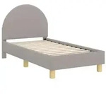vidaXL Kinderbettgestell mit Kopfteil Hellgrau 70 x 140 cm Schafstoff