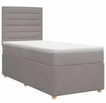 vidaXL Boxspringbett mit Matratze mit Kopfteil Taupe 90 x 200 cm Stoff