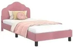 vidaXL Kinderbettgestell mit Kopfteil Rosa 90 x 200 cm Samt