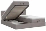 vidaXL Ottoman Bett mit Matratze mit Kopfteil 2 Stk. Taupe Stoff