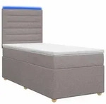 vidaXL Boxspringbett mit Matratze mit Kopfteil Taupe 80 x 200 cm Stoff