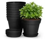 KINGLAKE 10cm Blument&ouml;pfe mit Untersetzer - 8 St&uuml;ck Pflanzt&ouml;pfe Klein,...