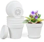 Blumentopf Plastik Untersetzer Ablaufl&ouml;cher Hydrokultur 6er Wei&szlig; 6IN
