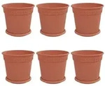 vidaXL Blument&ouml;pfe 6 pcs Ziegelrot &Oslash; 19 x 16 cm Kunststoff