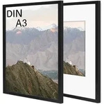 Bilderrahmen A3 29,7x42cm Holz Passepartouts 2er Set Schwarz 2x [A3]