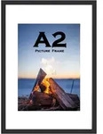 Bilderrahmen Holz A2 Passepartout A3 Wandmontage Schwarz A2-1P