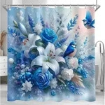 Duschvorhang 180x200 Polyester Blauer Vogel 180 x 200 cm