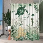 Duschvorhang Schildkr&ouml;te Seepferdchen H200 x B120 cm (1er Pack)