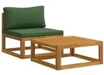 vidaXL Ecksofa mit Kissen 100 % Polyester Solid-Acacia Natur