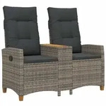 vidaXL Liegebank mit Tisch Grau und Dunkelgrau 126 x 65 x 112 cm