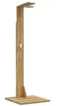 vidaXL Gartendusche 219 cm Massives Akazienholz und Edelstahl Wei&szlig;