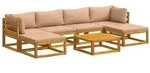 vidaXL Sofa-Set 7 stk. Natur Massivholz Akazie