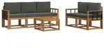 vidaXL Outdoor-Sofagarnitur mit Kissen 6 pcs Natur und Anthrazit