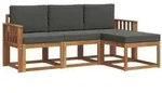 vidaXL Outdoor-Sofagarnitur mit Kissen 4 pcs Natur und Anthrazit
