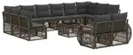 vidaXL Gartensofa-set 13 pcs Grau und Dunkelgrau Poly-Rattan