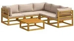 vidaXL Sofa-Set 6 stk. Natur Massivholz Akazie