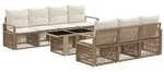 vidaXL Gartensofa-set 8 stk. Beige und Cremewei&szlig; Poly-Rattan
