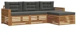 vidaXL Outdoor-Sofagarnitur mit Kissen 4 pcs Natur und Anthrazit