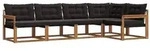 vidaXL Outdoor-Sofagarnitur mit Kissen 5 pcs Nat&uuml;rlich und Schwarz