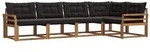 vidaXL Outdoor-Sofagarnitur mit Kissen 5 pcs Nat&uuml;rlich und Schwarz