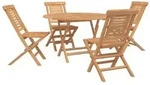 vidaXL Gartenset 5 stk. Braun Massivholz Teak
