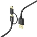 Hama USB-Kabel USB 2.0 USB-A Stecker, USB-Micro-B Stecker, USB-C&reg; Stecker 1.00 m