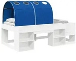 vidaXL Hochbett f&uuml;r Kinder mit Stauraum Wei&szlig; und Blau Holzwerkstoff