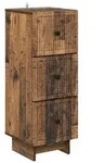 vidaXL Schubladenschrank Altholz 33 x 34,5 x 90 cm Holzwerkstoff