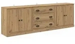 vidaXL Sideboards 3 pcs Artisan-Eiche 210 x 35,5 x 67,5 cm