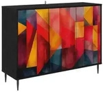 vidaXL Sideboard HEESCH Schwarz Eichen-Optik 102 x 33 x 76 cm