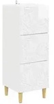 vidaXL Schubladenschrank Hochglanz Wei&szlig; 33 x 34,5 x 90 cm