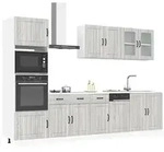 vidaXL 7-tlg. K&uuml;chenschrank-Set Kalmar Grau Sonoma Holzwerkstoff