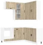 vidaXL K&uuml;cheneinheit PORTO 8 pcs Sonoma-Eiche Holzwerkstoff