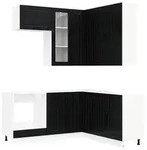 vidaXL K&uuml;cheneinheit LUCCA 8 pcs Schwarz Holzwerkstoff