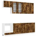 vidaXL K&uuml;cheneinheit KALMAR 8 pcs Ger&auml;ucherte Eiche Holzwerkstoff