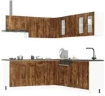 vidaXL 11-tlg. K&uuml;chenschrank-Set Kalmar R&auml;uchereiche Holzwerkstoff