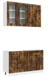 vidaXL K&uuml;cheneinheit KALMAR 4 pcs Ger&auml;ucherte Eiche Holzwerkstoff