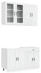vidaXL K&uuml;cheneinheit PORTO 4 pcs Hochglanz Wei&szlig; Holzwerkstoff