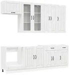vidaXL K&uuml;cheneinheit LUCCA 8 pcs Hochglanz Wei&szlig; Holzwerkstoff