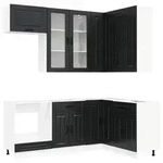 vidaXL K&uuml;cheneinheit KALMAR 8 pcs Schwarz Holzwerkstoff