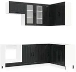 vidaXL K&uuml;cheneinheit LUCCA 8 pcs Schwarz Holzwerkstoff