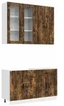 vidaXL K&uuml;cheneinheit PORTO 4 pcs Ger&auml;ucherte Eiche Holzwerkstoff