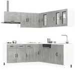 vidaXL 11-tlg. K&uuml;chenschrank-Set Kalmar Betongrau Holzwerkstoff