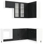 vidaXL K&uuml;cheneinheit PORTO 8 pcs Schwarz Holzwerkstoff