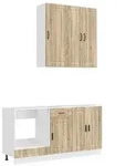 vidaXL K&uuml;cheneinheit PORTO 5 pcs Sonoma-Eiche Holzwerkstoff