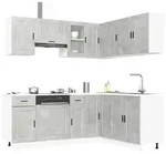 vidaXL 11-tlg. K&uuml;chenschrank-Set Porto Betongrau Holzwerkstoff